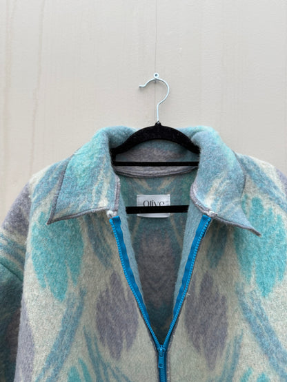 Handgemaakte Bomber vintage wollen dekens sustainable maat L