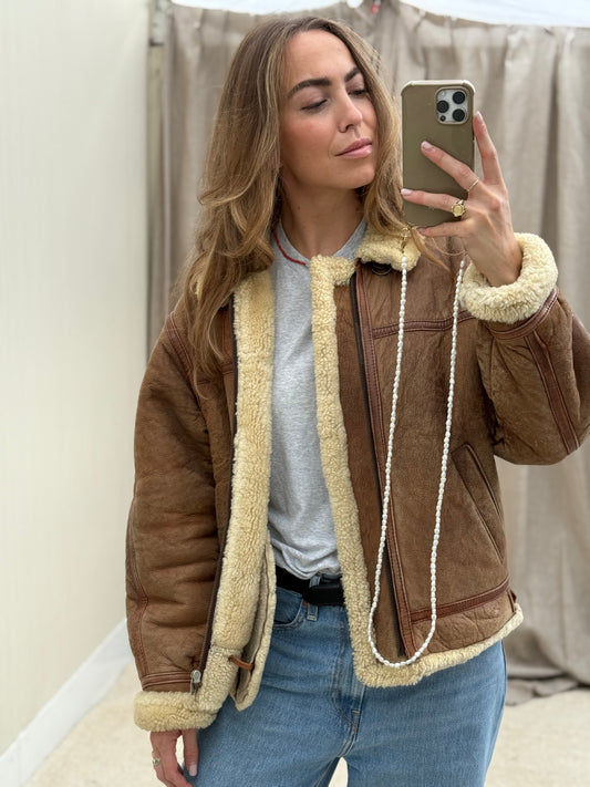 Vintage pilotenjas shearling  unisex