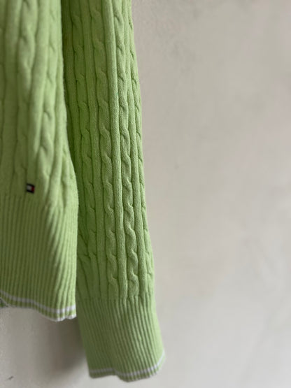 Preloved Appel groene Cardigan Tommy Hilfiger maat XL