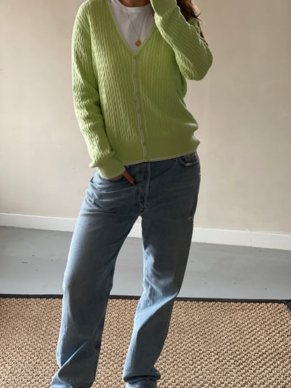 Preloved Appel groene Cardigan Tommy Hilfiger maat XL