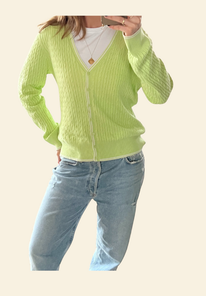 Preloved Appel groene Cardigan Tommy Hilfiger maat XL