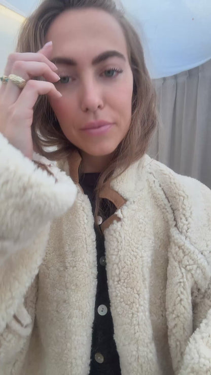Re-made vintage lammy coat reversible shearling